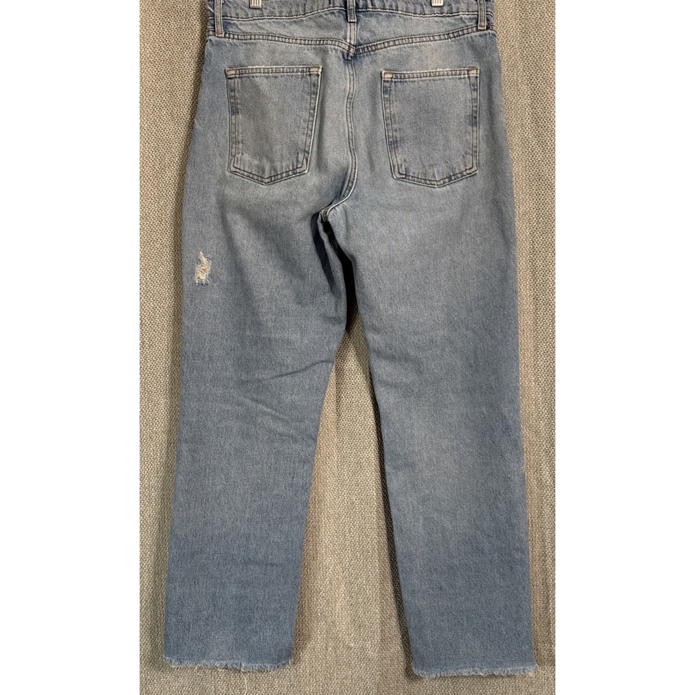 We The Free People Jeans Size 31 Blue High Rise Vixen Distressed Denim Straight - Picture 4 of 8